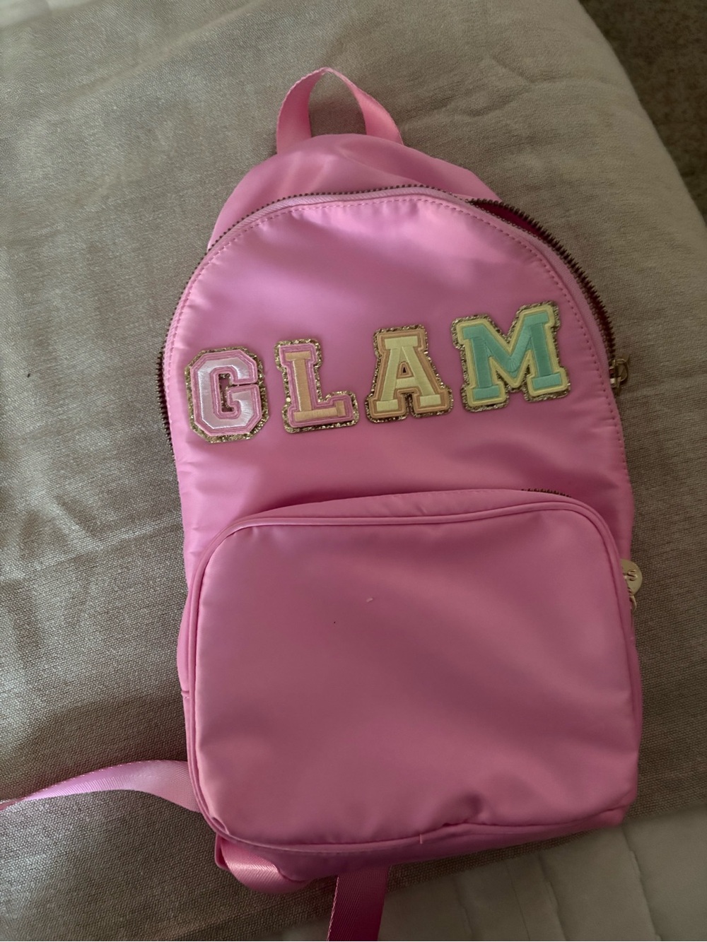 Pink Kids Mini Backpack with GLAM Applique